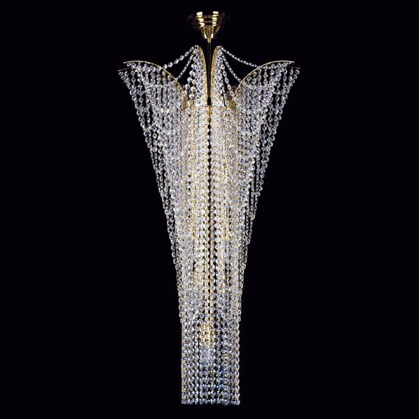 【ART GLASS】クリスタルシーリングシャンデリア「MELANIE」15灯(W550×H1000mm)