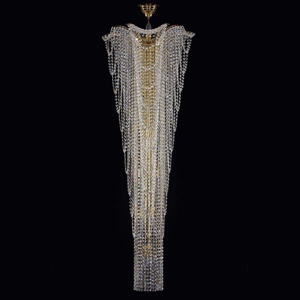 【ART GLASS】クリスタルシーリングシャンデリア「MELANIE」17灯(W550×H1500mm)