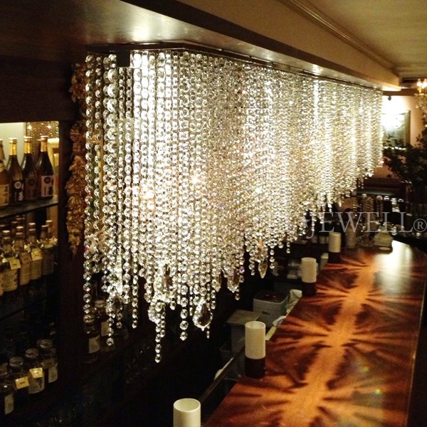 クリスタルラインスクエアシャンデリア 15灯 クローム(W3600×H550×L240mm)