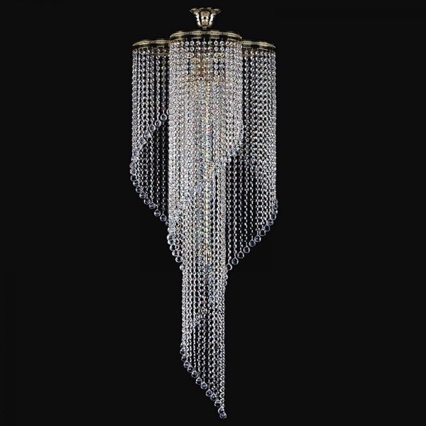 【ART GLASS】クリスタルラインシーリングシャンデリア「POEMA」9灯(W500×H1300mm)