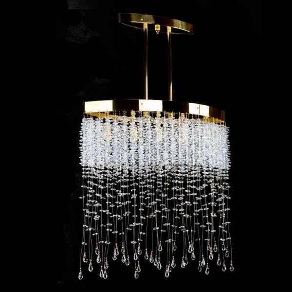 【ART GLASS】クリスタルデザインシャンデリア「NORICA」5灯(W450×D180×H470mm)