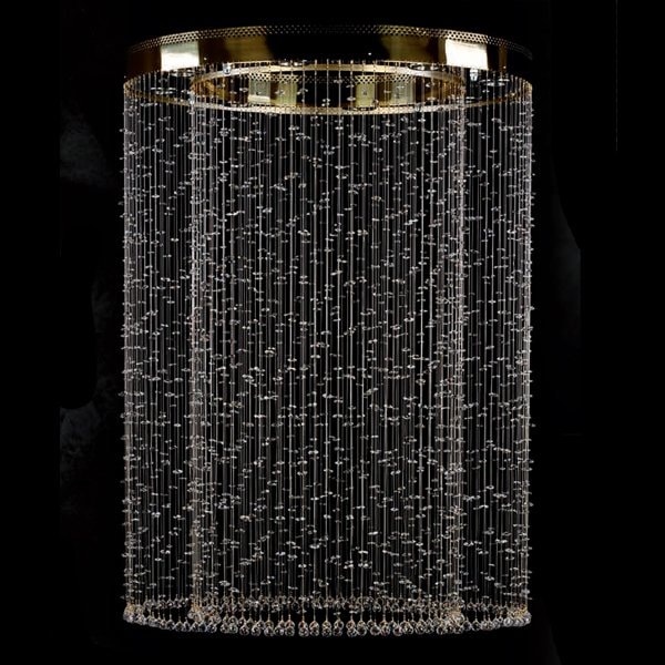 【ART GLASS】クリスタルワイヤーアートシーリングシャンデリア「RAMONA」8灯(w900×H1290mm)