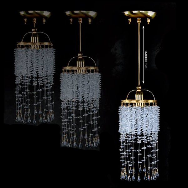 【ART GLASS】クリスタルペンダントシーリングシャンデリア「SMALL GAME」1灯(W120×H340-1090mm)