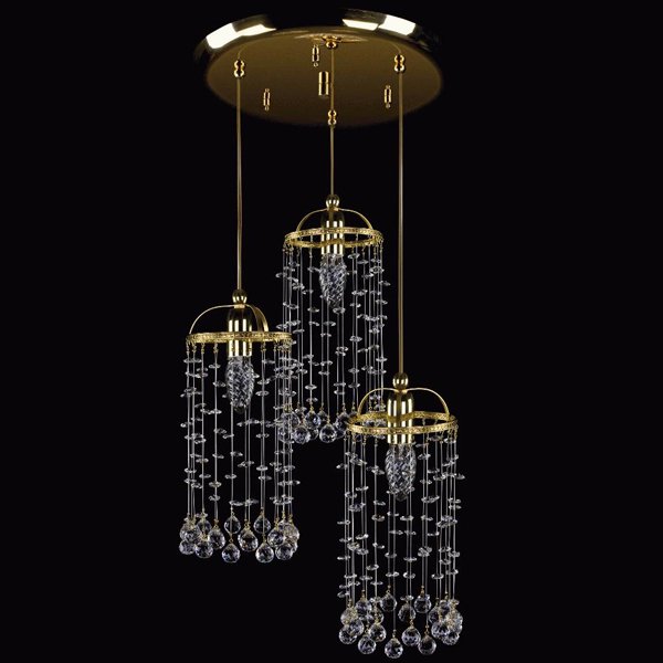 【ART GLASS】クリスタルデザインシャンデリア「SMALL GAME」3灯(W370×H1085mm)