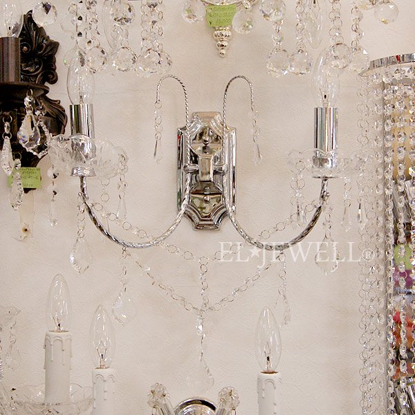 【1台在庫有！】クリスタルブラケット 2灯 クローム(W400×D220×H420mm)