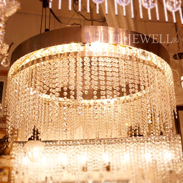 ラインクリスタル・デザインシャンデリア 9灯 クローム(φ900×H400mm)