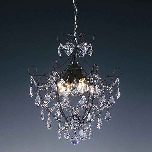 【５台から注文可】モダンシャンデリア 6灯 アンティークブラック(W430×H510mm)