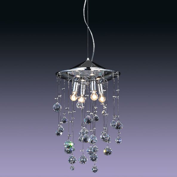 【５台から注文可】モダンミニシャンデリア 4灯 シルバー(W320×H480mm)