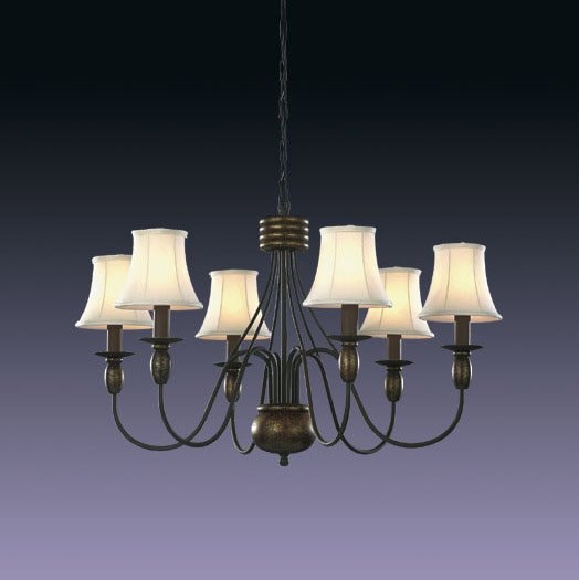 【５台から注文可】モダンシェードシャンデリア 6灯 アンティークブラウン(W780×H480mm)