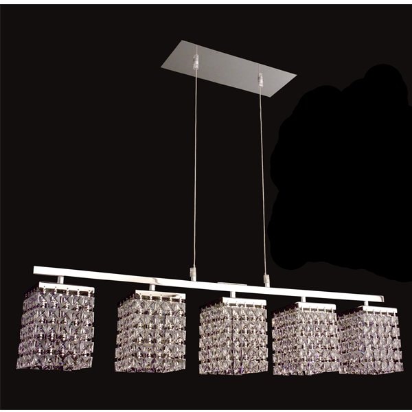 【CLT】アメリカ・クリスタルデザインシャンデリア『Bedazzle』5灯クリア、スクエア(W810×H130mm)*