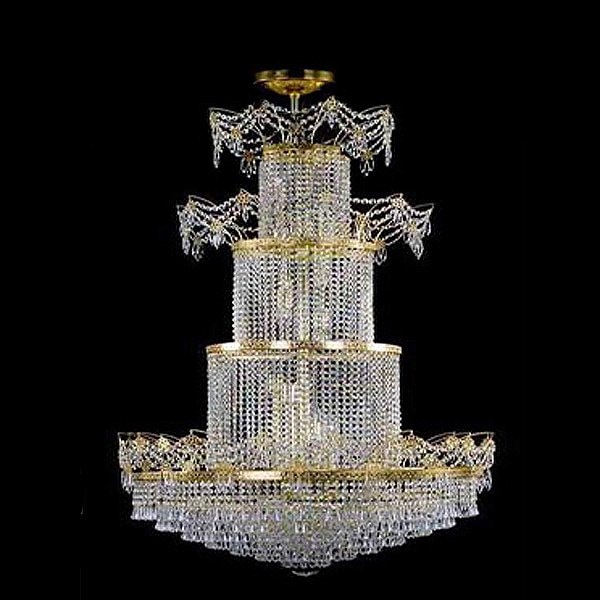 大型クリスタルシャンデリア 40灯 クローム(φ1500×H1700mm)