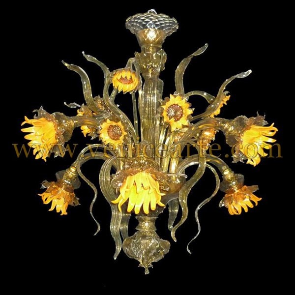 VENICE ARTE】フラワーシャンデリア 6灯 イエロー(φ750×H600mm) | EL JEWEL