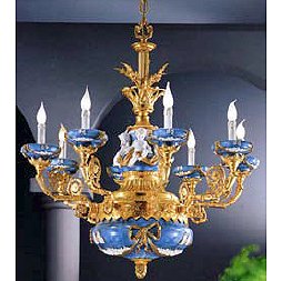 イタリア製 最上級ブランドシャンデリア 8灯 エフビーエーアイ 陶器製