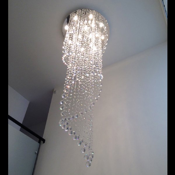 【ALABASTER】ワイヤーアート・クリスタルラインシャンデリア 9灯(φ530×H1800mm)