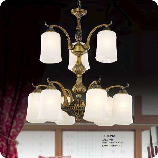 【５台から注文可】シャンデリア 9灯 アンティークブロンズ(W800×H780mm)