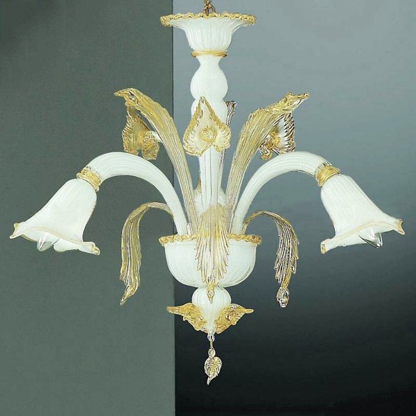 【VENICE ARTE】フラワーシャンデリア「AQUA」3灯(φ600×H600mm)