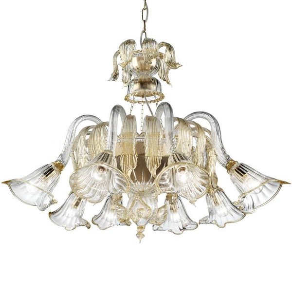 【VENICE ARTE】フラワーシャンデリア「AQUA」5灯(φ900×H550mm)