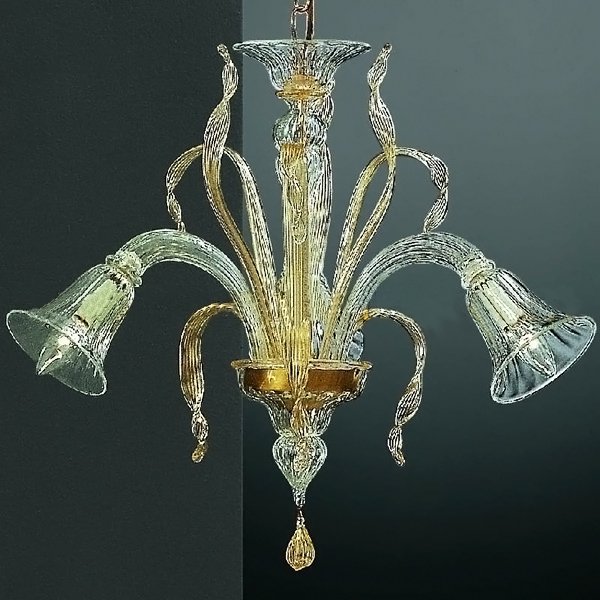 【VENICE ARTE】ヴェネチアンシャンデリア「Ca' d'oro」3灯(φ550×H600mm)