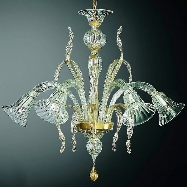 【VENICE ARTE】ヴェネチアンシャンデリア「Ca' d'oro」5灯(φ750×H750mm)