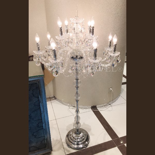 アスフールクリスタル・フロアシャンデリア 12灯 (φ770×H1550mm)