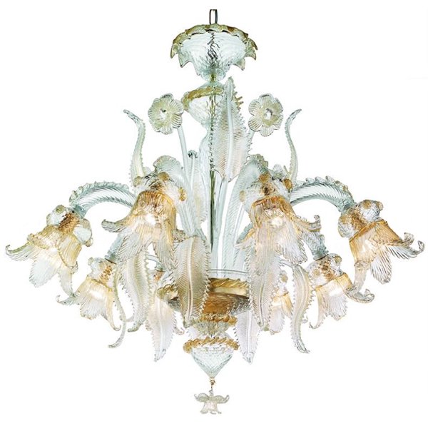 【VENICE ARTE】ヴェネチアンシャンデリア「Canal Grande」6灯(φ900×H750mm)