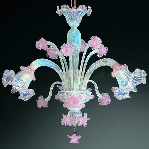 【VENICE ARTE】ヴェネチアンシャンデリア「Colombina」3灯(φ600×H600mm)