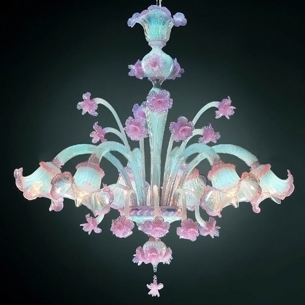 【VENICE ARTE】ヴェネチアンシャンデリア「Colombina」6灯(φ750×H800mm)