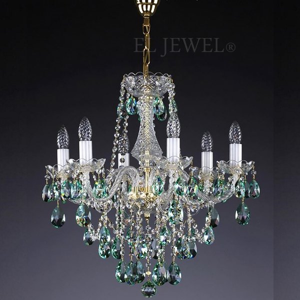 【ART GLASS】クリスタルシャンデリア6灯「JESSICA」(W580×H570mm)