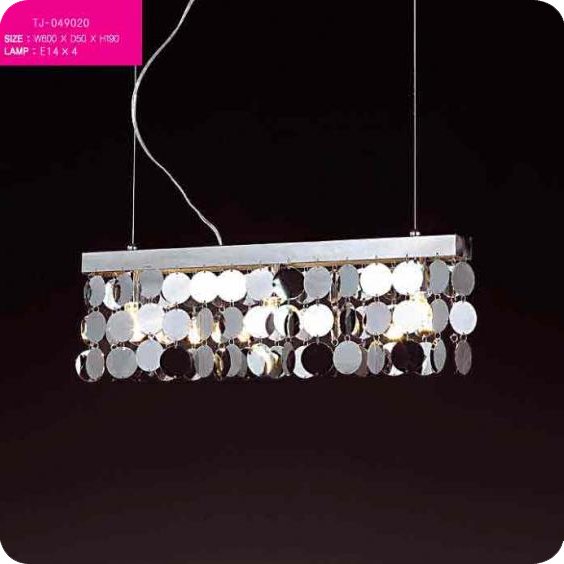 【５台から注文可】モダンシャンデリア 4灯 シルバー(W600×H190mm)