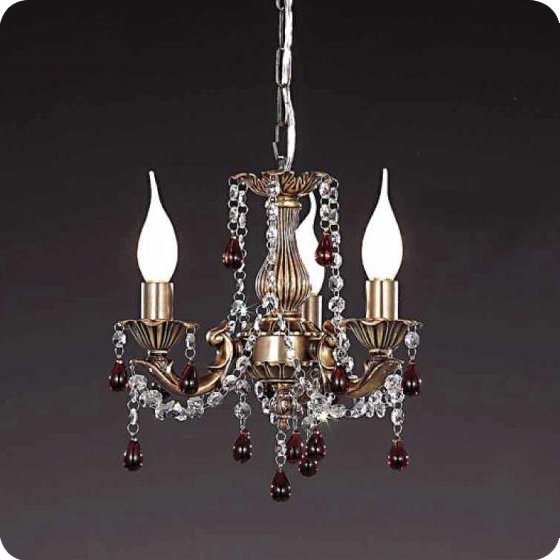 【５台から注文可】アンティーク調シャンデリア 3灯 アンティークゴールド(W280×H250mm)