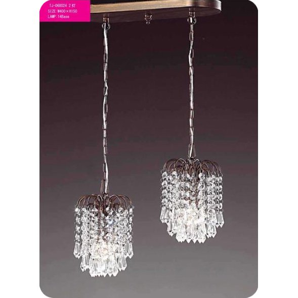 【５台から注文可】シャンデリア 2灯 アンティークブラウン(W400×H150mm)