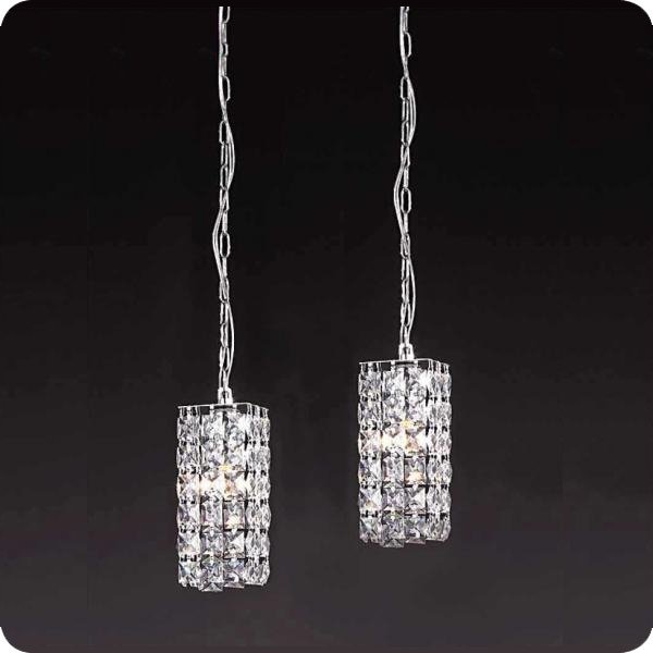 【５台から注文可】シャンデリア 2灯 シルバー(W70×D270×H150mm)