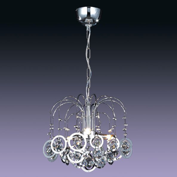 【５台から注文可】モダンシャンデリア 3灯 シルバー(W350×H300mm)