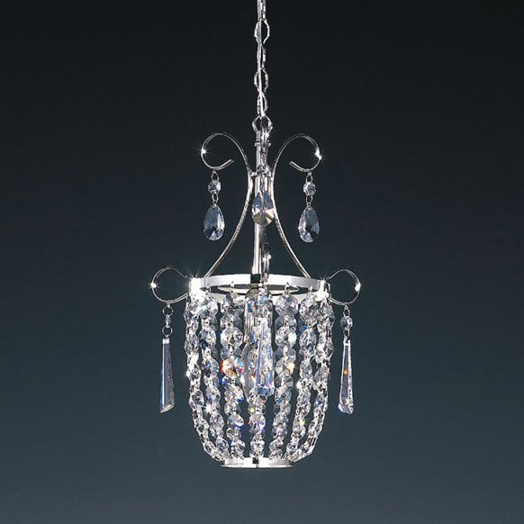 【５台から注文可】モダンシャンデリア 1灯 シルバー(W250×H350mm)