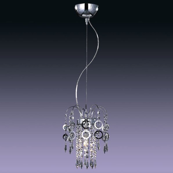 【５台から注文可】モダンペンダントシャンデリア 1灯 シルバー(W210×H260mm)