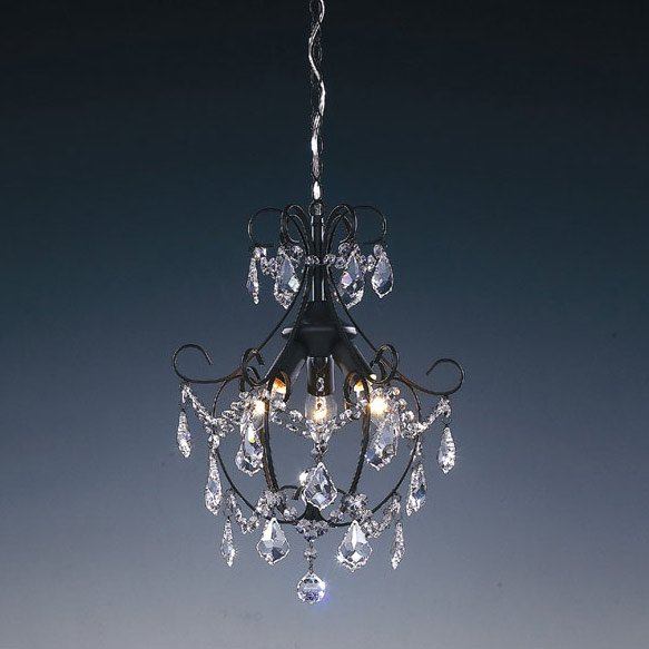 【５台から注文可】モダンシャンデリア 3灯 アンティークブラック(W320×H420mm)