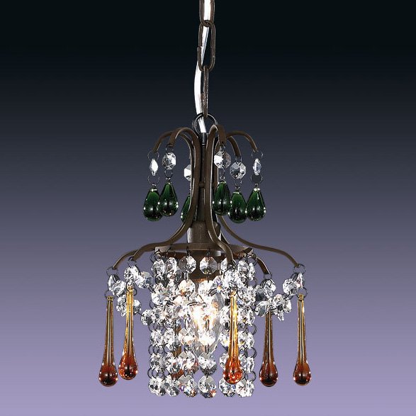 【５台から注文可】モダンシャンデリア 1灯 アンティークブラウン(W180×H240mm)