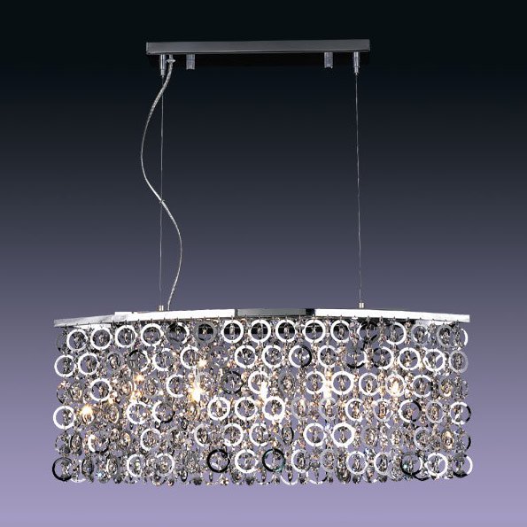 【５台から注文可】モダンシャンデリア 5灯 シルバー(W640×D180×H275mm)