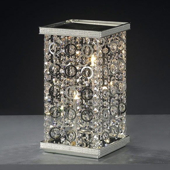 【５台から注文可】モダンテーブルライト 2灯 シルバー(W190×H370mm)