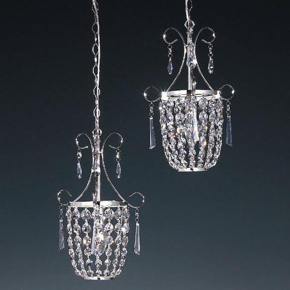 【５台から注文可】モダンシャンデリア 2灯 シルバー(W450×H約900mm)調整可能