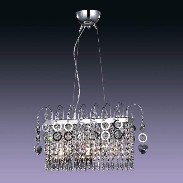 【５台から注文可】モダンシャンデリア 3灯 シルバー(W470×D180×H260mm)