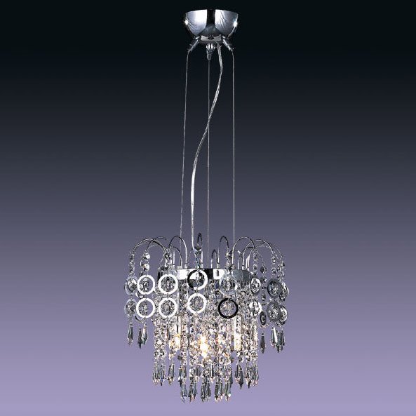 【５台から注文可】モダンシャンデリア 3灯 シルバー(W300×H280mm)