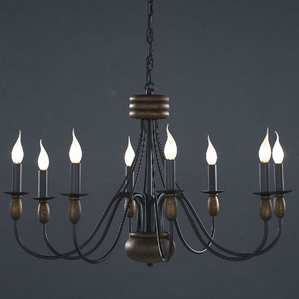 【５台から注文可】モダンキャンドルシャンデリア 8灯 アンティークブラウン(W890×H540mm)