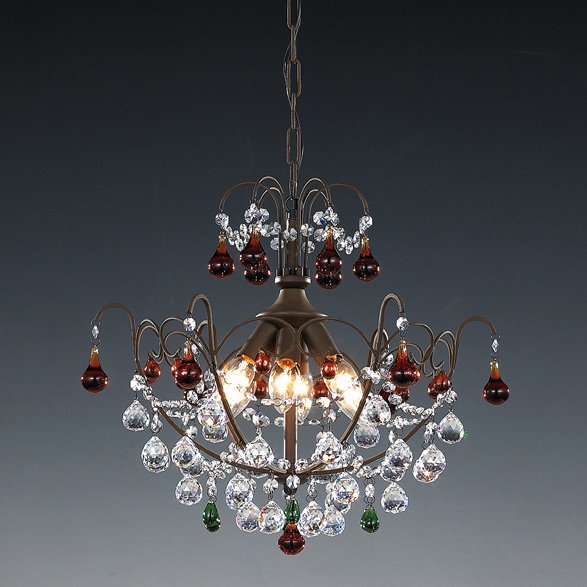 【５台から注文可】モダンシャンデリア 6灯 アンティークブラウン(W500×H420mm)