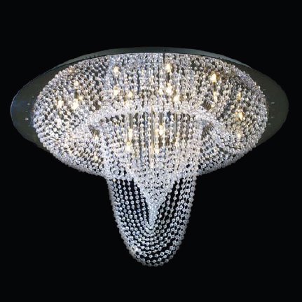 【LA LUCE】デザインクリスタルシーリングシャンデリア 18灯 クローム(φ560×H450mm)