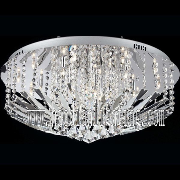  【LA LUCE】デザインクリスタルシーリングシャンデリア 21灯 クローム(φ660×H270mm)