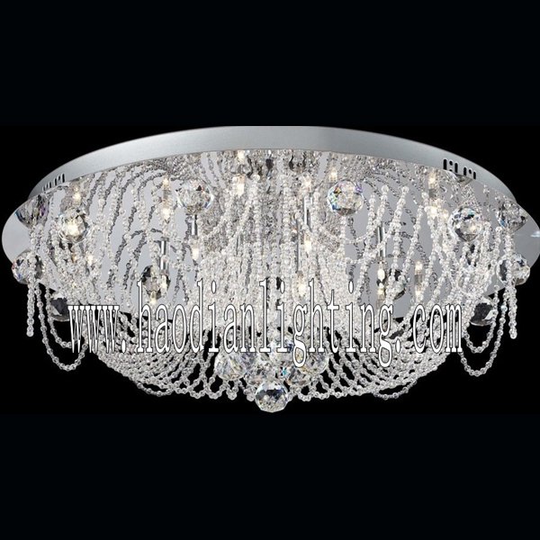 【LA LUCE】デザインクリスタルシーリングシャンデリア 16灯 クローム(φ660×H220mm)【2台から注文可】