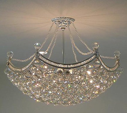 【LA LUCE】ボールクリスタルシャンデリア 6灯(W500×H460mm)