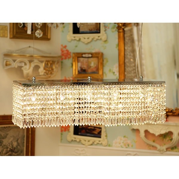 【LA LUCE】クリスタルデザインシャンデリア 5灯(W700×D200×H200mm)