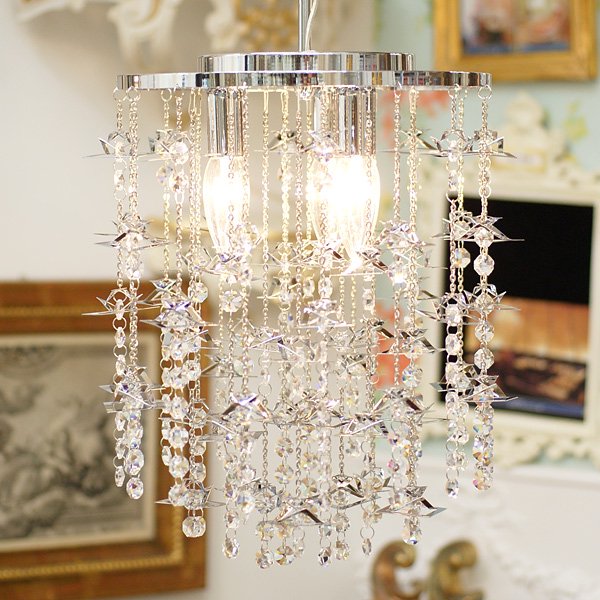 【５台から注文可】デザインシャンデリア 3灯 シルバー(W300×H360mm)